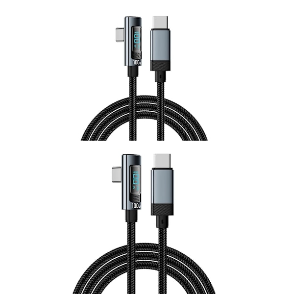 USB C till USB C Kabel 240W Snabbladdning med LED Indikator Lång för Smartphones 2m