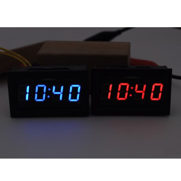 Digital Klocka för Bil Auto Elektronisk Klocka LED Digital Display 3 Färger Blue