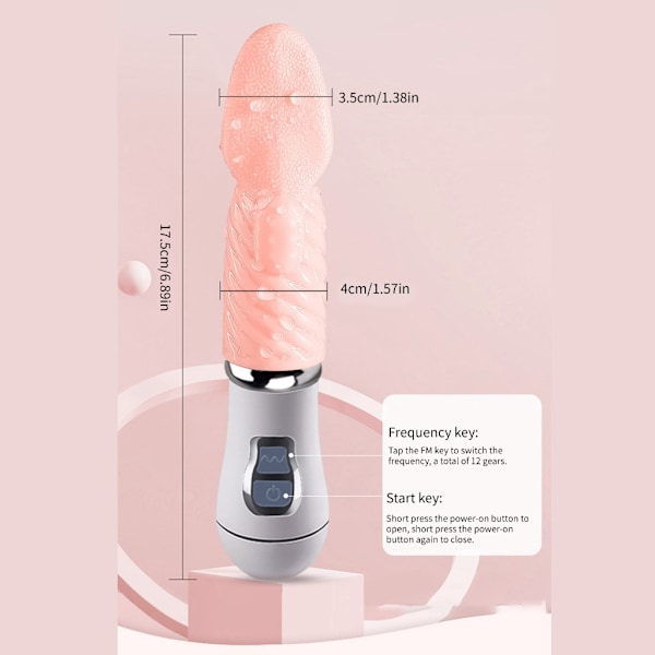 Klitorisstimulerande Vibrator Tunglickande Uppvärmningsleksak med 12 Vibrationslägen & Uppvärmningsfunktion för Kvinnlig Njutning null - Rechargeable 