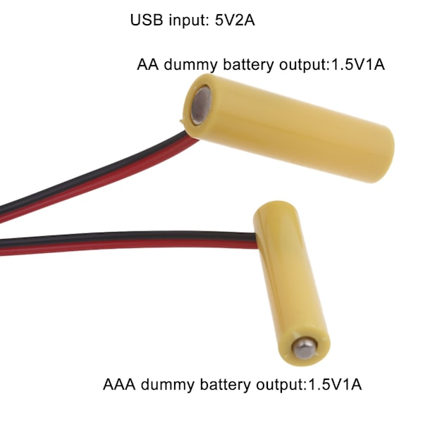 USB-strömadapter Dummy Batteriadapterkabel USB 5V2A till 1.5V1A Batterielminator Ersätter LR6 AA+LR3 AAA