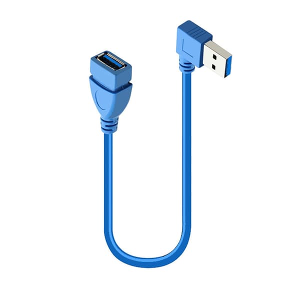 Høyhastighets USB 3.0 Vinklet Skjøtekabel Hann til Hunn Data for Elektronikk null - Bend left