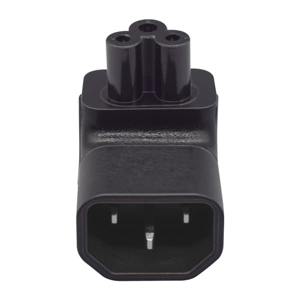 IEC320 C14 til C5 Strømstik Han til Hun Strømstik Adapter 10A 250V Bend down
