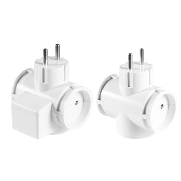 Lett EU-pluggadapter med overbelastningsvern Konverterer én stikkontakt til tre 16A 250V reiseplugger Without switch