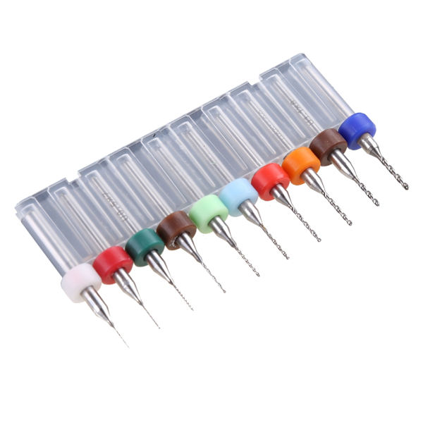 10 st PCB-tryckkretskortkarbidmikroborrbitar Verktyg 0,3 mm till 1,2 mm NYA