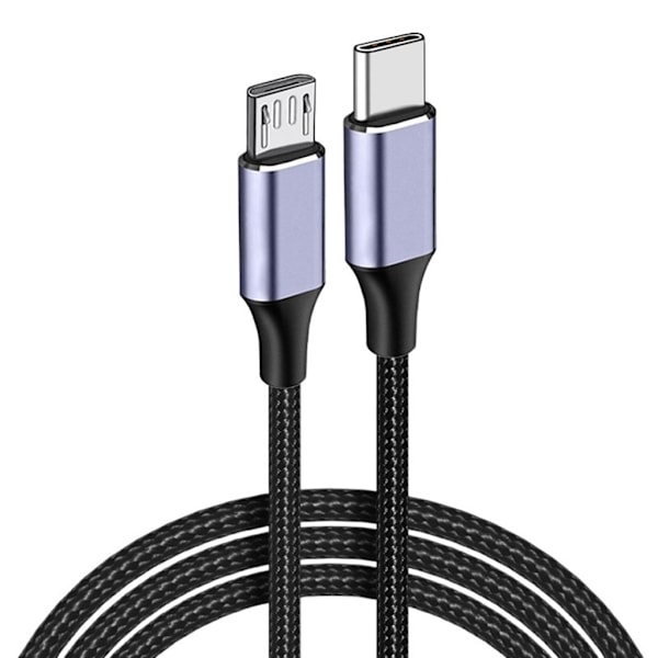 USB C till USB 5-stiftskabel Typ C Nylonflätad tråd 2.4A Snabbladdning & 480 Mbps Datakabel för surfplattor telefoner
