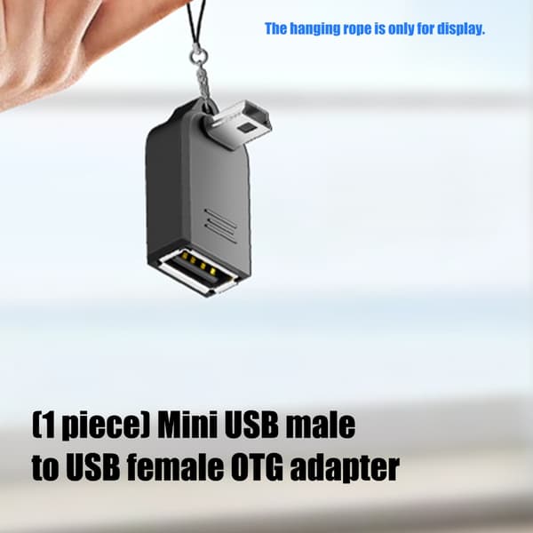 Slitesterk PVC- og metall-mini-USB til USB OTG-adapter for elektronisk enhet null - AV3 04 right bend