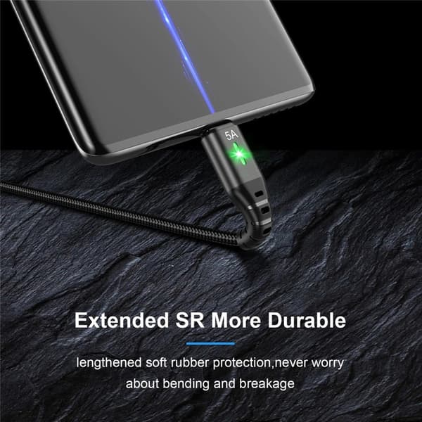 USB A til Micro Adapter Konverter Kabel Hurtig Opladning 5A USB LED Lys 0.3/1/2/3M Blue 2m