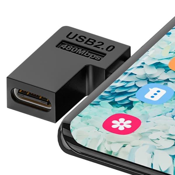 90 asteen kulma Micro USB - TypeC -sovitin latausratkaisu Micro-laitteille null - Bend right