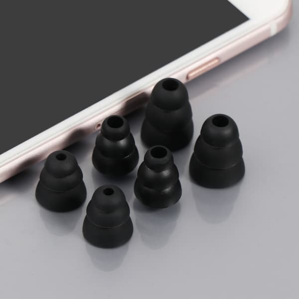 Erstatning Triple Flange Ørepropper Øreputer Silikonputer For In-Ear Hodetelefoner T