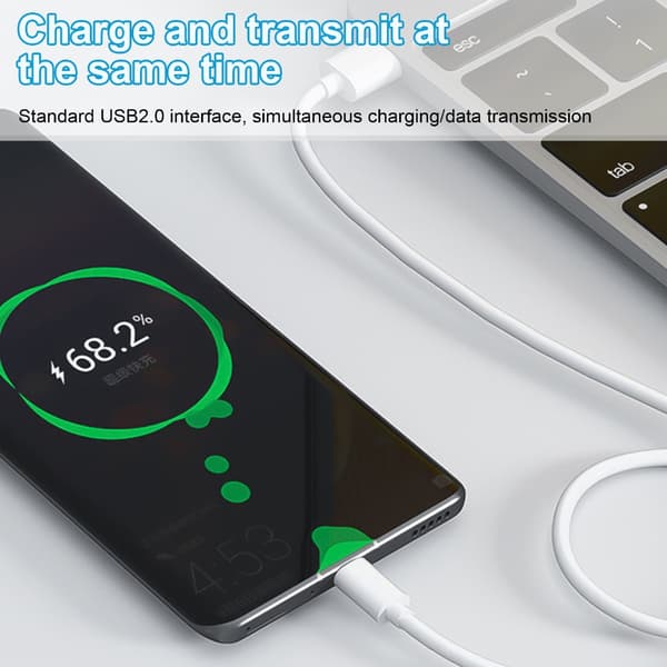 Praktisk USB C-kabel Langt Type C til USB A Opladningsdatakabel 6.0A Hurtig Opladning USB Type-C 1m