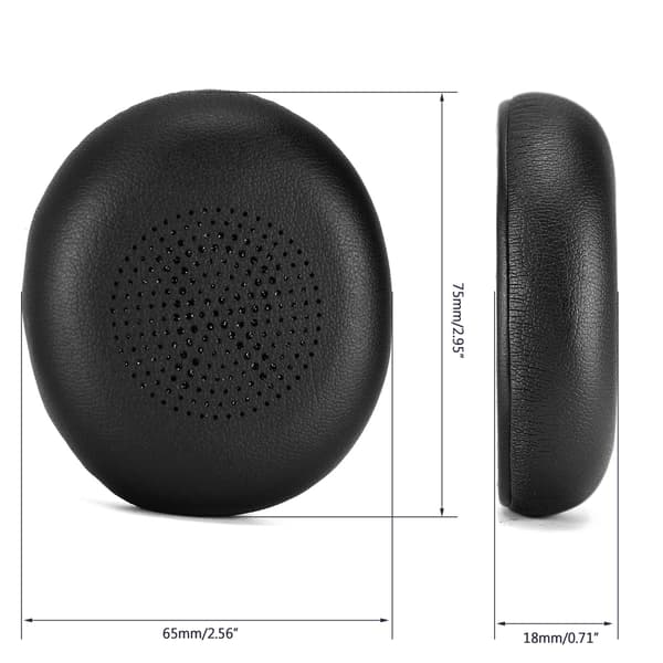 Premium øreputer i skinn for ELITE 45H Evolve2 65 øretelefonputer Black