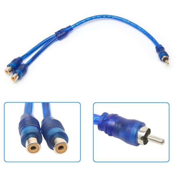 Bil MP3 o RCA 1 Han til 2 Hun Y Splitter Kabel Adapter Ledning