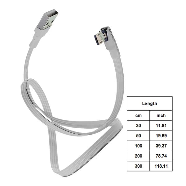 USB til USB 5-pinners konverteringskabel Flat gummiledning Rask lading Fleksibel ledning 3m - LE