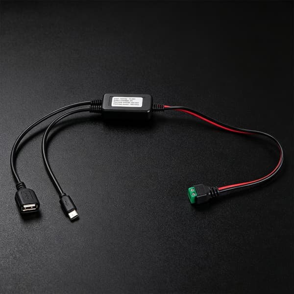 12V/24V til 5V Konverter Modul Strømadapter Kabel 2-benet Loddefri Terminal til USB/Type C Step Down Opladningskabel