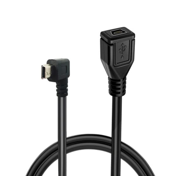 Mini USB-kabel Standard Mini USB hann til Mini USB 5-pinners hunn ladekabel USB-ladekabel rask dataoverføring null - Left curved style