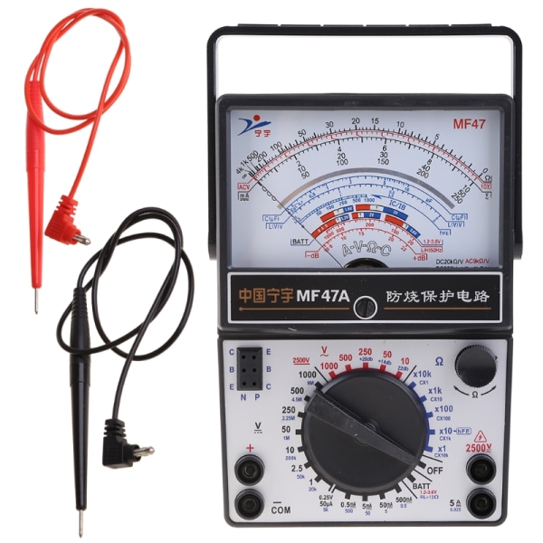 Analog strömmätare Panelskiva Strömmätare Pekare Amperemeter Monitor Volt Multimeter Mikroampere Mätare Detektor Amperemeter Type 47