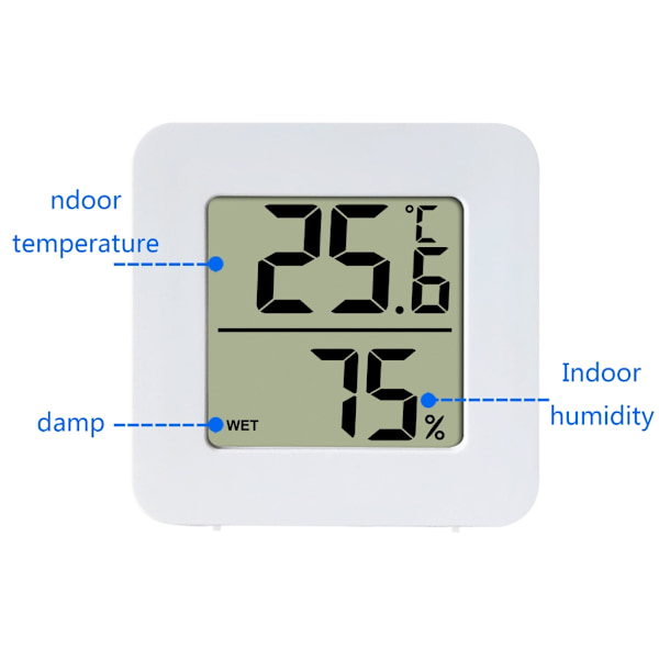 Inomhus LCD Digital Hygrometer Mätare Sensor Luftfuktighetsmätare Termometer Temperatur