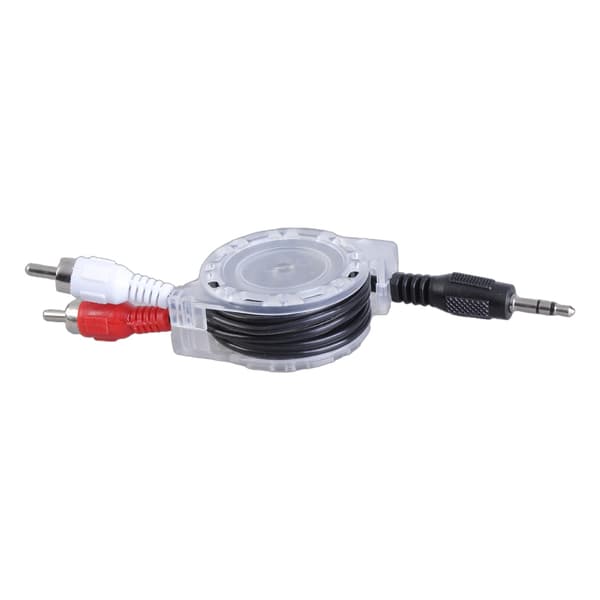 3,5 mm til 2RCA Teleskopisk Lydkabel 3,5 mm Adapterkabel til Hjemmebiograf