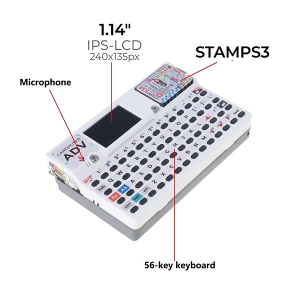 Cardputer Bærbar Computer StampS3 Udviklingskort 56-tasters Tastaturer til Display Operationel Anvendelse