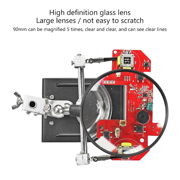 Bärbar Hjälpande Händer Förstoringsglas Lödstation med Extra Klipp för Miniatyrer Projekt Modellbygge
