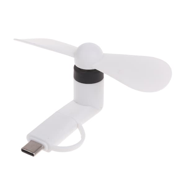 Bærbar Køleventilator Lydløs Håndholdt Kraftig Ventilator Micro USB Belysning Mobiltelefon Luftkøleventilator til Android