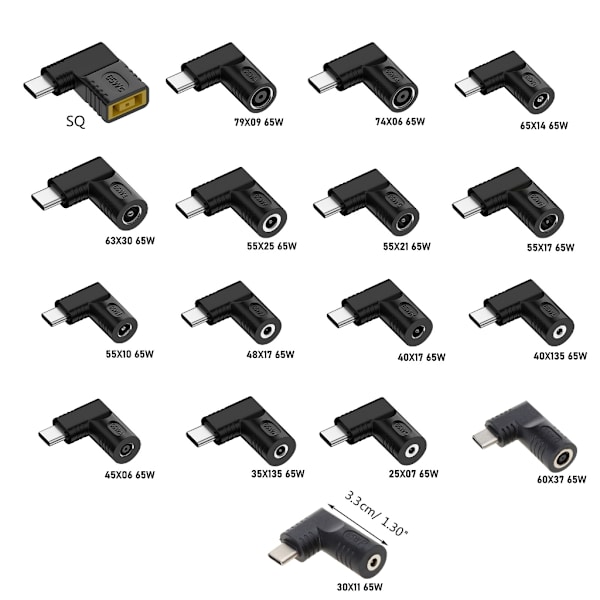 Type-C DC Strømstik Jack Stik TypeC Han til DC- Hun Adapter Konverter til Notebook PC Telefon Valgfri null - 7.4x0.6mm