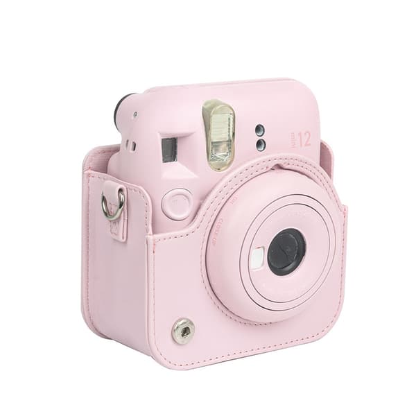 Skyddsfodral för Instax Mini12 Instant Filmkamera Läderfodral Hydrangea blue