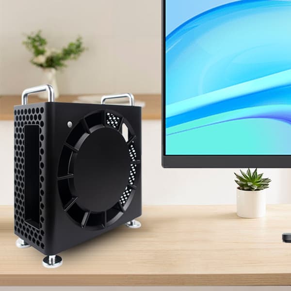 Skrivebordsstander til Mini Desktop Vertikal Holder Fuld Beskyttelse Nem Installation Silver