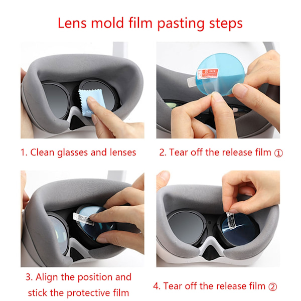 1 Set Skärmskydd Utformat för Pico 4 VR-glasögon Anti-bubbla Klar Film Transparent Skyddande Skärmskydd