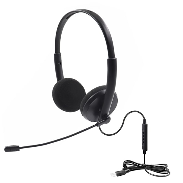 Högkvalitativt USB-headset, Call Center-headset, Hörlurar med volymkontroll