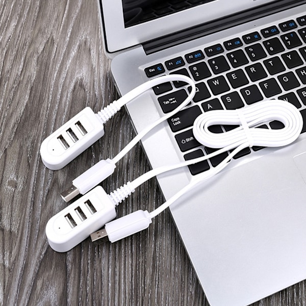 3-port USB Hub Splitter Extender USB Adapter Höghastighets Splitter Notebook En-till-Tre Extender Hub för Stationär Dator Laptop 1.2m