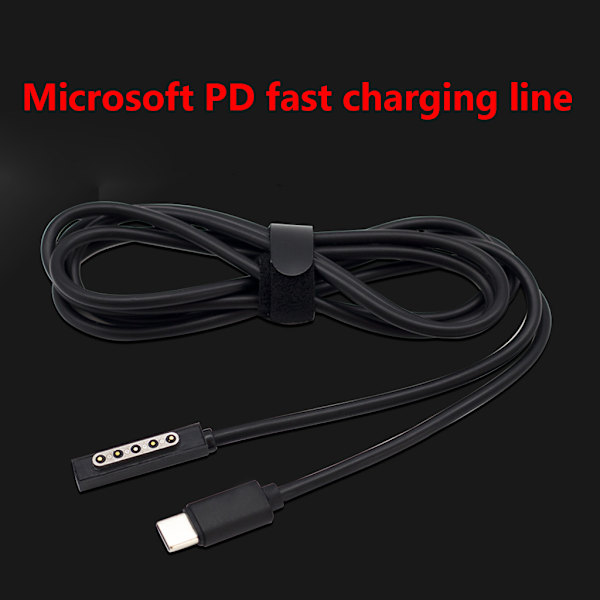 Laddningskabel Typ C Hane/Hona Till Surface Pro Laptop Laddningskontakt Kabel för Surface 1/2/Surface för RT Black
