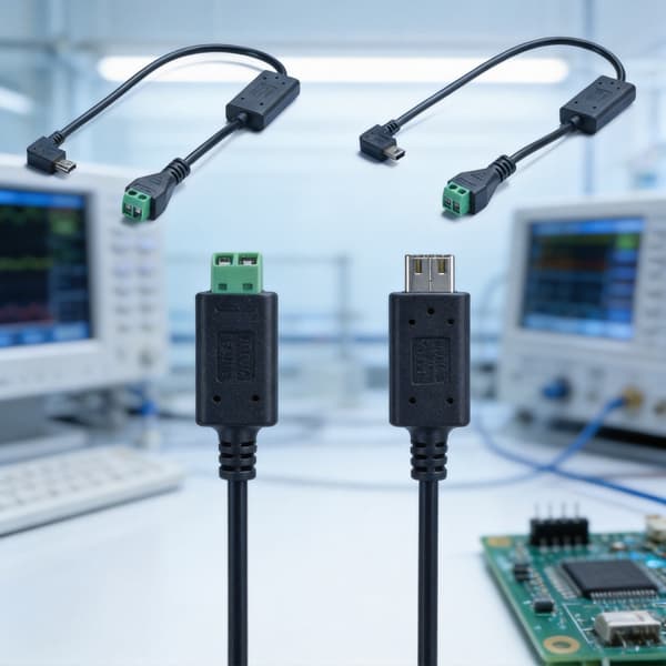 Fleksibel PVC-isolert 2-pinners til Mini 5-pinners ledning DC5V-25V til 5V nedtrappingskabel null - Bend right