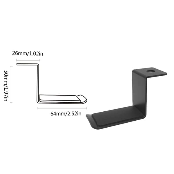 Hodetelefonstativ Holder Hodetelefon Veggfeste Solid Selvklebende Støttestang Black