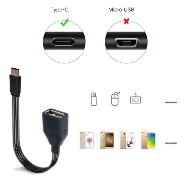 Nopea 480Mbps USB C - USB 2.0 OTG-sovitin ulkoisille tallennuslaitteille 5cm - UP