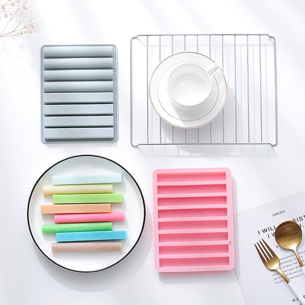 DIY Bakformar 3D-sticka Halvcylindrisk formad för bakning av chokladmousse Blue