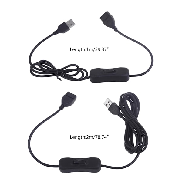 USB-kabel med knappkontroll Hane till Hona Strömbrytare PÅ AV Växla LED-lampa Linje 1m