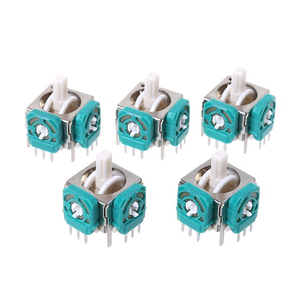 5-pack 3D Analog Joystick Trådlösa Tummepinnar Sensormodul Reparation Ersättning för NGC-Kontroller, Grön