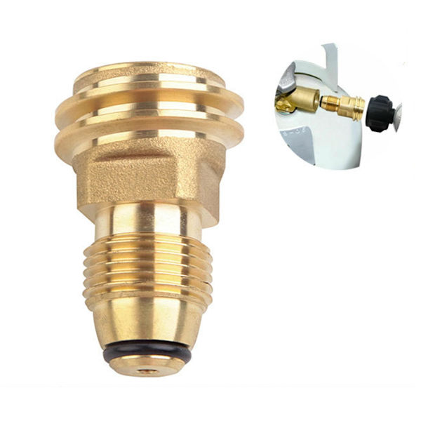 Propan LP TANK POL Serviceventil till QCC Utlopp Mässing Adapter Del Camping