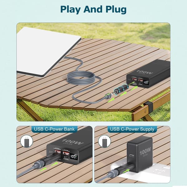 DC5521 till USB C Adapter för Mini Parabolantenn 20V Ingång Typ C till DC5.5x2.1mm Konverterare Stöder 100W Laddning null - Style B