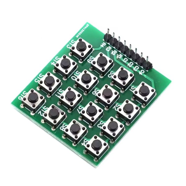 Høj Responsivitet 4x4 Matrix Tastaturmodul 16 Knapper Til Microcontroller Prototyping Projekter til STEM Undervisere 5pc