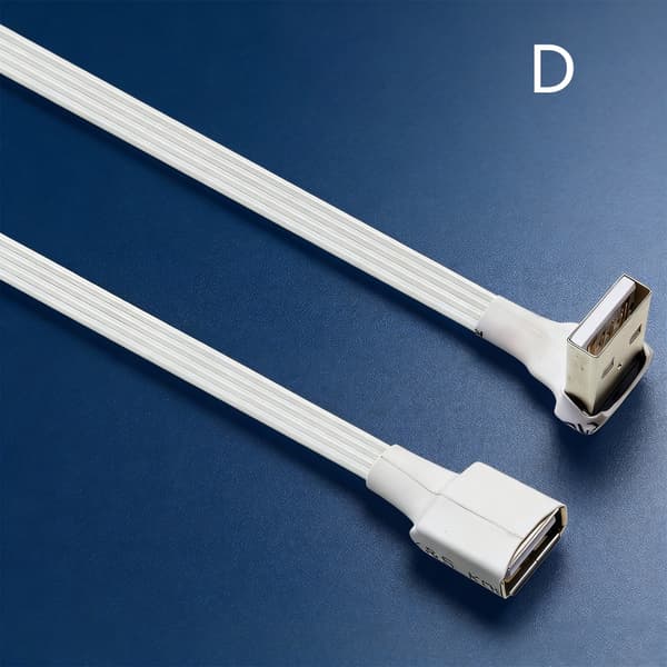 Kort Lang USB 2.0 Forlængerkabel Flere Længdeindstillinger og Bøjede Hoveder til Computerudstyr 2m - LE
