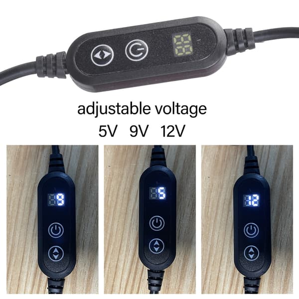 Type C til 5.5x2.1mm 5V 9V 12V 15V 20V Strømstik Opladerkabel til Skærm