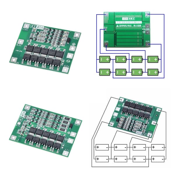 Litiumbatteri 18650 Lader PCB 4S 40A For Drillmotor 16.8V Balansemodul null - Balance board