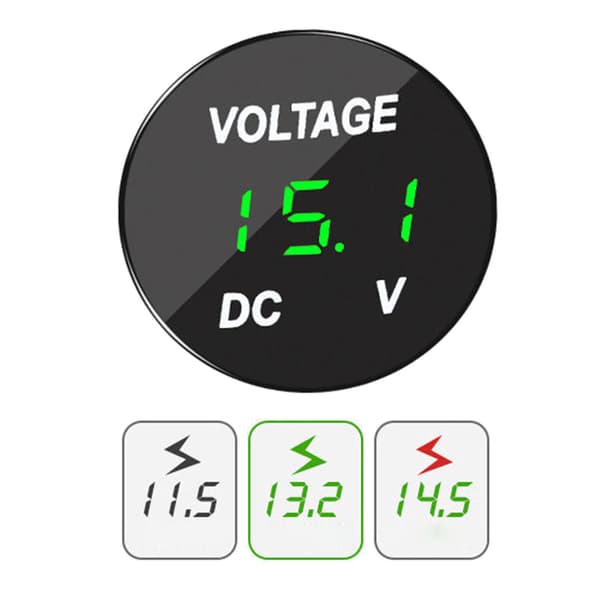 Digital voltmeter spændingsmåler LED panel til DC 12-24V bil motorcykel Green