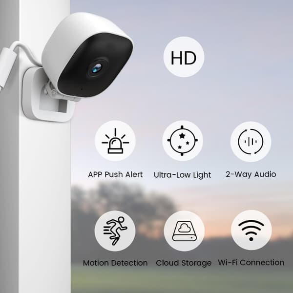Trådlös WiFi-säkerhetskamera Hemövervakningskamera 1080P Inomhus/Utomhus