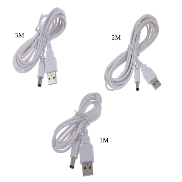 USB 2.0 han til DC 5.5mm x 2.5mm han strømkabel til routerhøjttaler LED-lys 2m