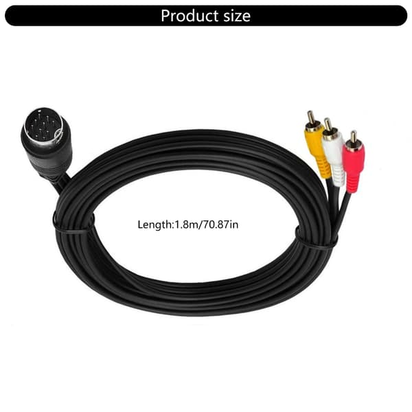 S-video kabel Mini DIN 10pin han til 3RCA videokabel 1,8m ledningsforbindelse til lyd- og videoenheder