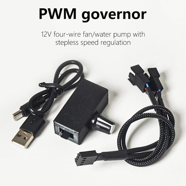 Justerbar PC Kjølevifte Hastighetskontroller, USB til 4Pin Adapterkabel, DC5V til 12V Strømkonvertere med 2/3 Veis Splitter null - One for two cable