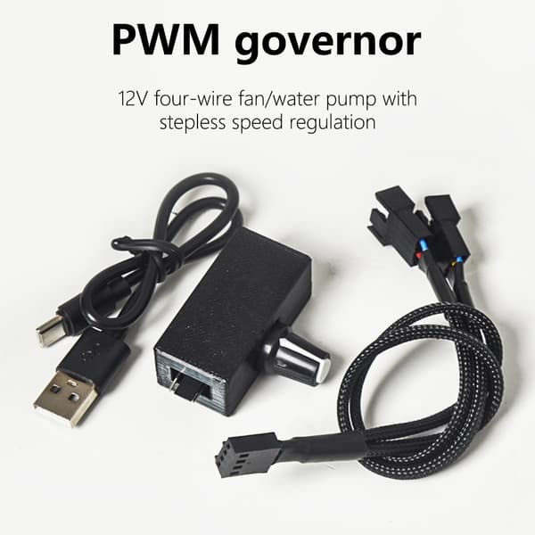 Justerbar PC Køleventilator Hastighedsregulator, USB til 4Pin Adapterkabel, DC5V til 12V Strømkonvertere med 2/3 Vejs Splitter null - One for two cable